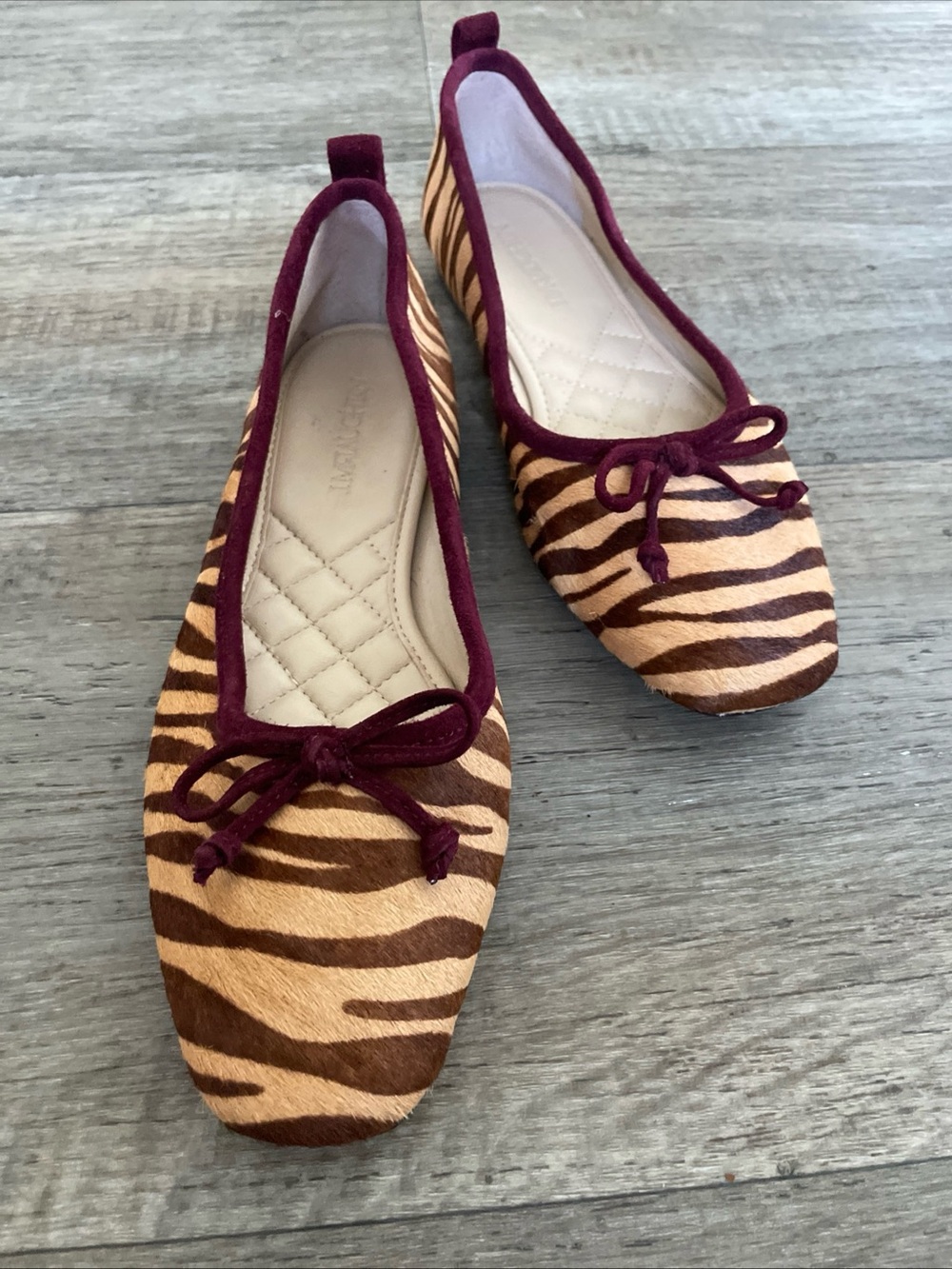J. McLaughlin Zebra Calf Hair Tassel Loafers Leather Flats Women’s Size 6 - Picture 2 of 16